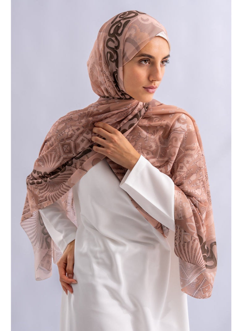 Alamki Women Hijab Rose Dune Printed Chiffon - Image 3